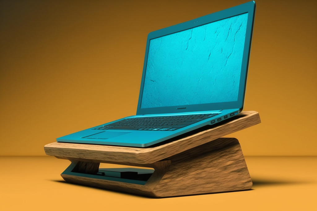 Wooden desk online stand for laptop