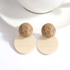AENSOA Boho Handmade Geometric Wooden Rattan Braid Drop Earrings for Women Ethnic Bohemia Statement Earring Wholesale Jewelry