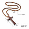 Jesus Christ Cross Necklace With Wood Beads