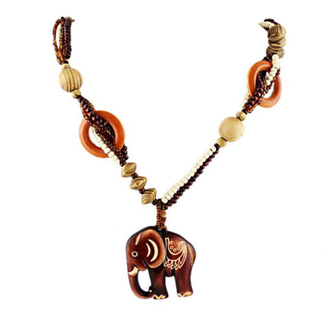 Wood Elephant Necklace