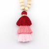 ZWPON Wood Bead Tassel Necklace