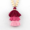 ZWPON Wood Bead Tassel Necklace