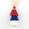 ZWPON Wood Bead Tassel Necklace