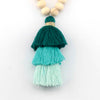 ZWPON Wood Bead Tassel Necklace
