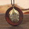 COOSTUFF Vintage Wood Necklace With Metal