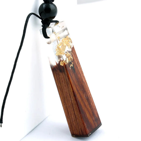 Wood Crystal Necklace