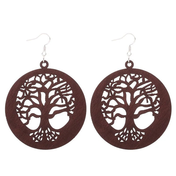 WOODEN Tree Earrings