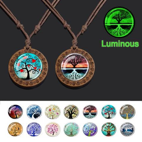 Wooden Necklace with Round Pendant | Ronji – motelrocks.com