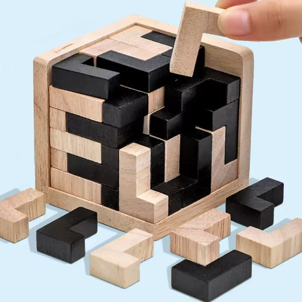 Wooden Rubik's Cube Puzzle