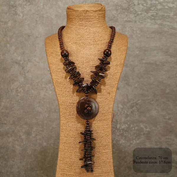Coconut Wood Flower Necklace