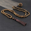 Wooden Rosary Beads Necklace