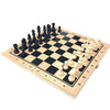 3 in 1 Chess Game Board Folding Storage Wooden Chess and Checkers Game Set Travel Chess Sets for Chess Board Game