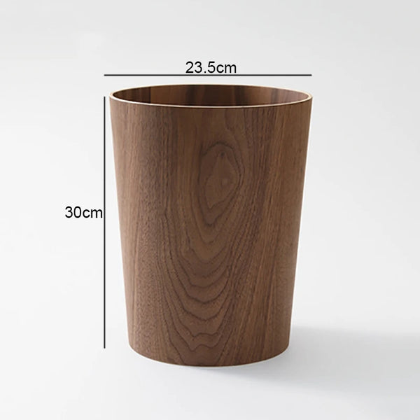 Wood Grain Trash Can