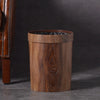Round Wood Garbage Can