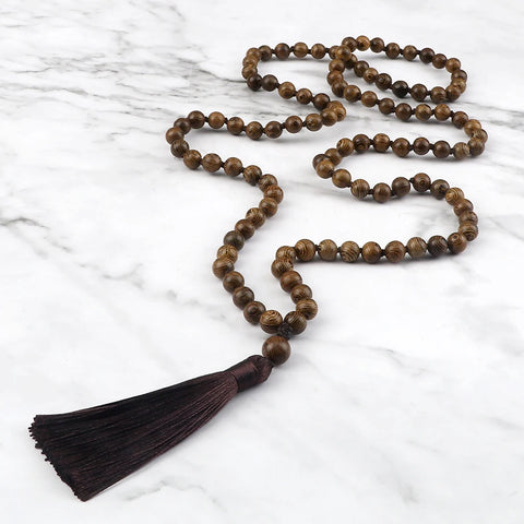 Wooden Rosary Beads Necklace