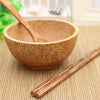 Coconut Wood Bowl Set (Inc Spoon & Chopsticks)