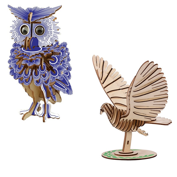 JIMITU 3D Wooden Owl Puzzle