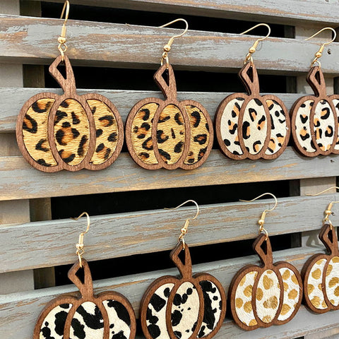 KANDRA CORK Leopard Earrings