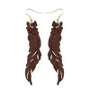 Wood Feather Earrings