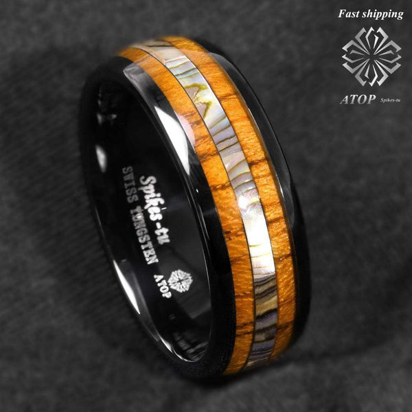 Mens Wedding Bands Stainless Steel Beveled Edge 8mm CZ Anniversary Promise  Rings for Him (Size 9) | Amazon.com